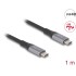 Delock USB 40 Gbps Cable USB Type-C™ male to male PD 3.1 240 W E-Marker 1 m grey metal