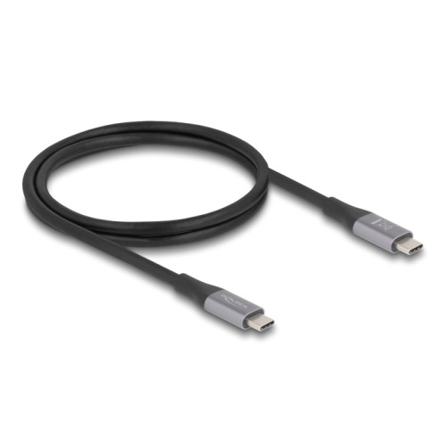 Delock USB 40 Gbps Cable USB Type-C™ male to male PD 3.1 240 W E-Marker 1 m grey metal