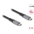 Delock USB 40 Gbps Cable USB Type-C™ male to male PD 3.1 240 W E-Marker 2 m grey metal