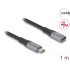 Delock USB 40 Gbps Extension Cable USB Type-C™ male to female PD 3.1 240 W 1 m grey metal