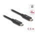 Delock USB 80 Gbps Cable USB Type-C™ male to male 16K 60 Hz PD 3.1 240 W E-Marker coaxial 0.5 m black