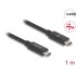 Delock USB 80 Gbps Cable USB Type-C™ male to male 16K 60 Hz PD 3.1 240 W E-Marker coaxial 1 m black