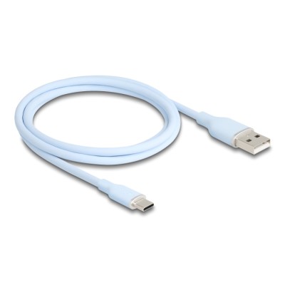 Delock USB 2.0 Cable USB Type-A male to USB Type-C™ male 1 m blue Silicone 2