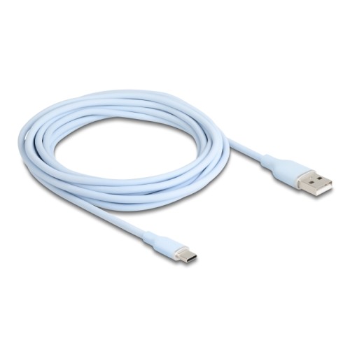 Delock USB 2.0 Cable USB Type-A male to USB Type-C™ male 4 m blue Silicone