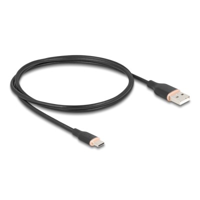 Delock USB 2.0 Cable USB Type-A male to USB Type-C™ male 1 m black Silicone 2