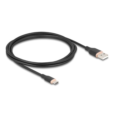 Delock USB 2.0 Cable USB Type-A male to USB Type-C™ male 2.5 m black Silicone 2