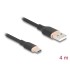 Delock USB 2.0 Cable USB Type-A male to USB Type-C™ male 4 m black Silicone