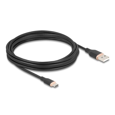 Delock USB 2.0 Cable USB Type-A male to USB Type-C™ male 4 m black Silicone 2