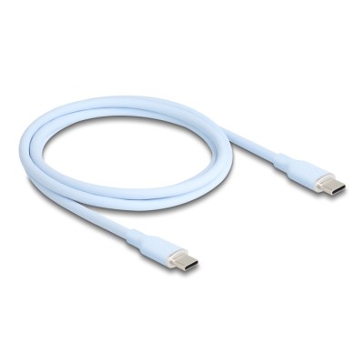 Delock USB 2.0 Cable USB Type-C™ male to male PD 3.0 60 W 1 m blue Silicone 2
