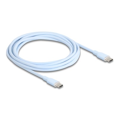 Delock USB 2.0 Cable USB Type-C™ male to male PD 3.0 60 W 2.5 m blue Silicone 2