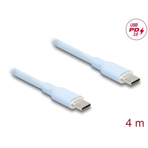 Delock USB 2.0 Cable USB Type-C™ male to male PD 3.0 60 W 4 m blue Silicone
