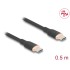 Delock USB 2.0 Cable USB Type-C™ male to male PD 3.0 60 W 0.5 m black Silicone