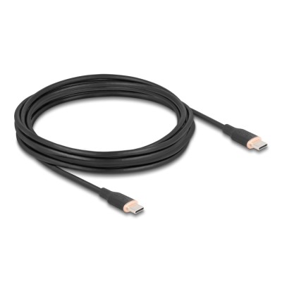 Delock USB 2.0 Cable USB Type-C™ male to male PD 3.0 60 W 4 m black Silicone 2
