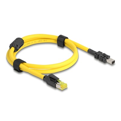 Delock Cable RJ45 plug Cat.6 to Mini I/O 8 pin D-shape type 2 plug 1 m yellow 2