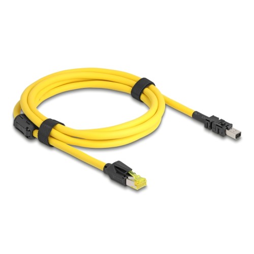 Delock Cable RJ45 plug Cat.6 to Mini I/O 8 pin D-shape type 2 plug 2 m yellow