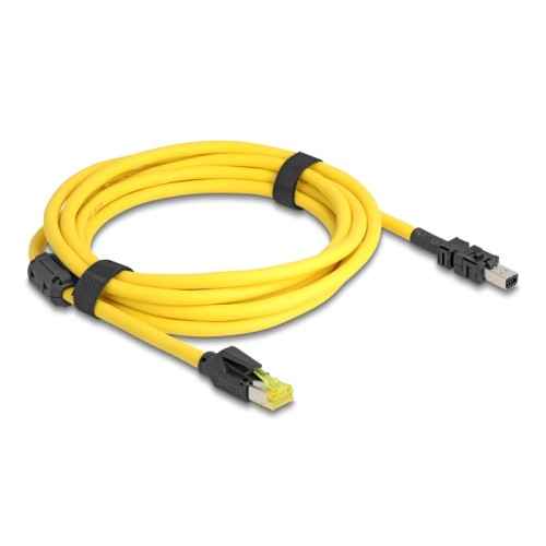 Delock Cable RJ45 plug Cat.6 to Mini I/O 8 pin D-shape type 2 plug 3 m yellow