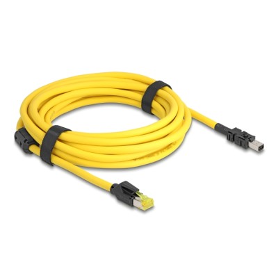Delock Cable RJ45 plug Cat.6 to Mini I/O 8 pin D-shape type 2 plug 5 m yellow 2