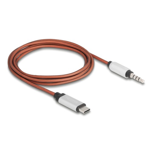 Delock AUX Cable USB Type-C™ male to Stereo plug 3.5 mm 4 pin 1.2 m