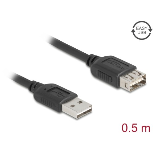 Delock USB 2.0 extension cable EASY USB Type-A male to EASY USB Type-A female 0.5 m
