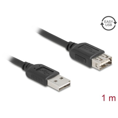 Delock USB 2.0 extension cable EASY USB Type-A male to EASY USB Type-A female 1 m