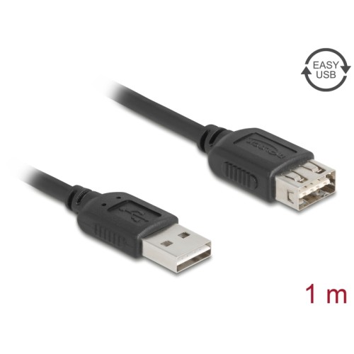 Delock USB 2.0 extension cable EASY USB Type-A male to EASY USB Type-A female 1 m