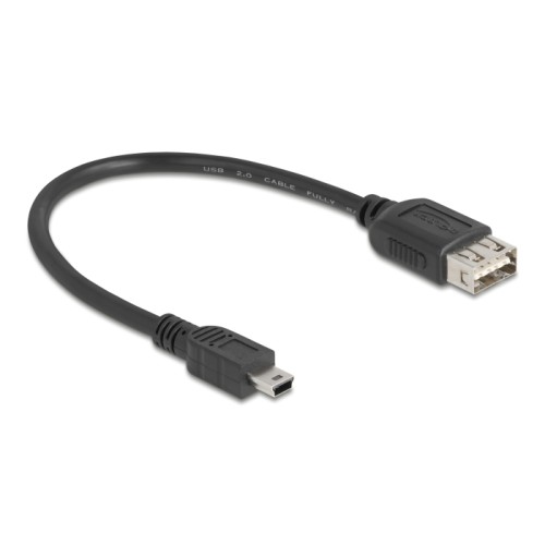 Delock USB 2.0 Cable USB Type Mini-B male to EASY USB Type-A female 0,2 m