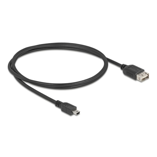 Delock USB 2.0 Cable USB Type Mini-B male to EASY USB Type-A female 1 m