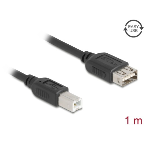 Delock USB 2.0 Cable USB Type-B male to EASY USB Type-A female 1 m
