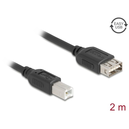 Delock USB 2.0 Cable USB Type-B male to EASY USB Type-A female 2 m