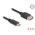 Delock USB 2.0 Cable USB Type-C™ male to EASY USB Type-A female 0.5 m