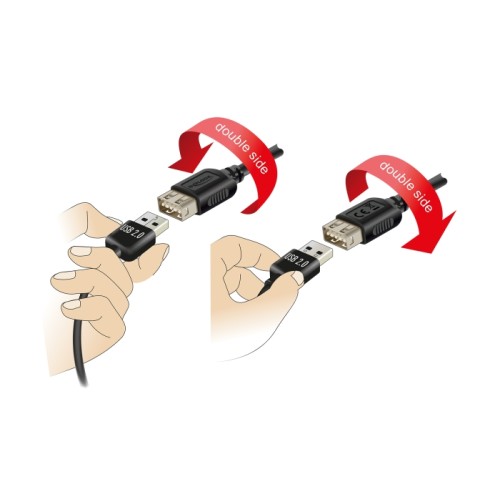 Delock USB 2.0 Cable USB Type-C™ male to EASY USB Type-A female 0.5 m