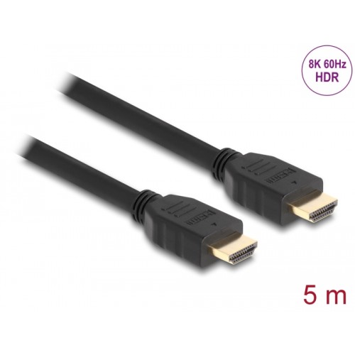 Delock High Speed HDMI Cable 48 Gbps 8K 60 Hz black 5 m