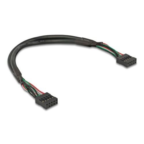Delock Cable USB 2.0 pin header female 2.54 mm 10 pin to USB 2.0 pin header female 2.54 mm 10 pin 25 cm