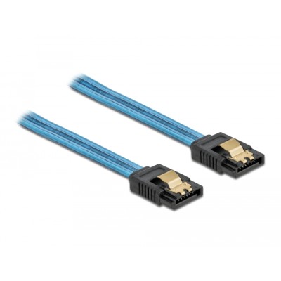 Delock SATA 6 Gb/s Cable UV glow effect blue 50 cm 2
