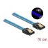 Delock SATA 6 Gb/s Cable UV glow effect blue 70 cm
