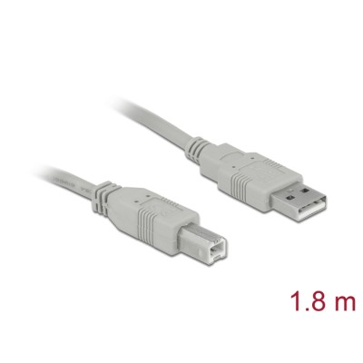 Delock Cable USB 2.0 Type-A male > USB 2.0 Type-B male 1.8 m