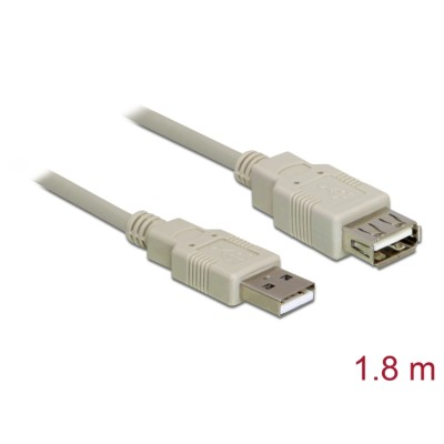 Delock Extension cable USB 2.0 Type-A male to USB 2.0 Type-A female 1.8 m grey