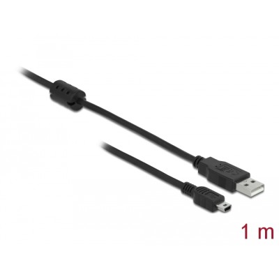 Delock USB 2.0 Cable Type-A male to USB 2.0 Mini-B male 1 m black