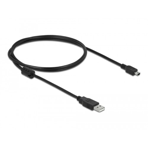 Delock USB 2.0 Cable Type-A male to USB 2.0 Mini-B male 1 m black