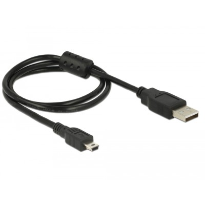 Delock USB 2.0 Cable Type-A male to USB 2.0 Mini-B male 0.7 m black 2