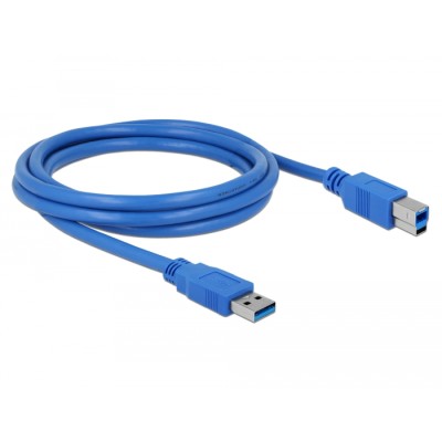 Delock Cable USB 3.0 type-A male > USB 3.0 type-B male 2.0 m blue 2