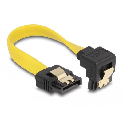 Delock SATA 3 Gb/s Cable straight to downwards angled 10 cm yellow 2