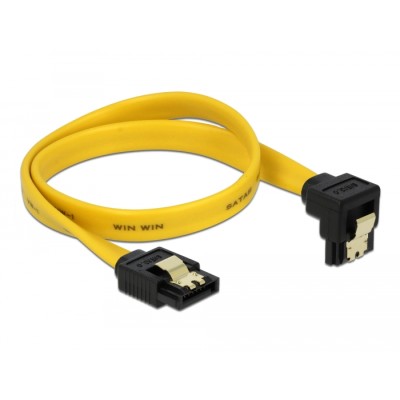 Delock SATA 3 Gb/s Cable straight to downwards angled 30 cm yellow 2