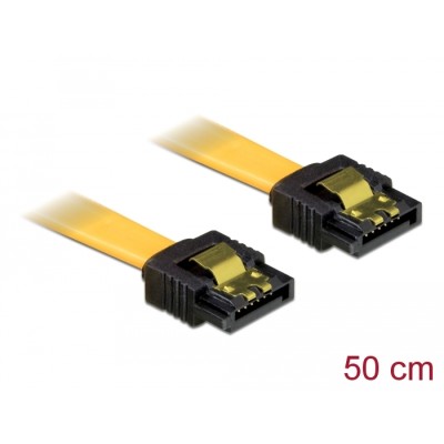 Delock cable SATA 50cm straight/straight metal yellow