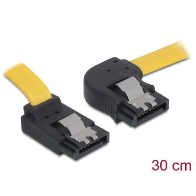 Delock SATA 3 Gb/s Cable upwards angled to right angled 30 cm yellow