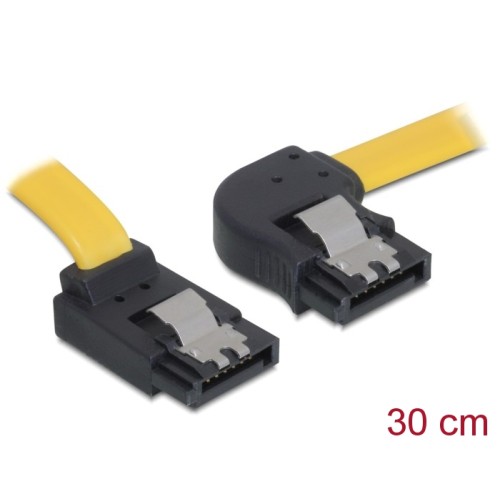 Delock SATA 3 Gb/s Cable upwards angled to right angled 30 cm yellow