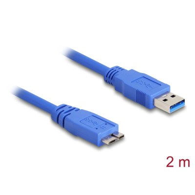 Delock Cable USB 3.0 type-A male > USB 3.0 type Micro-B male 2 m blue