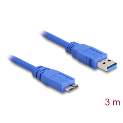 Delock Cable USB 3.0 type-A male > USB 3.0 type Micro-B male 3 m blue
