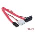 Delock Cable Micro SATA male-2 pin power 5 V / 3,3 V + SATA 7 pin 30 cm upwards angled