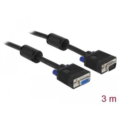 Delock SVGA Extension cable male zu female 3 m
